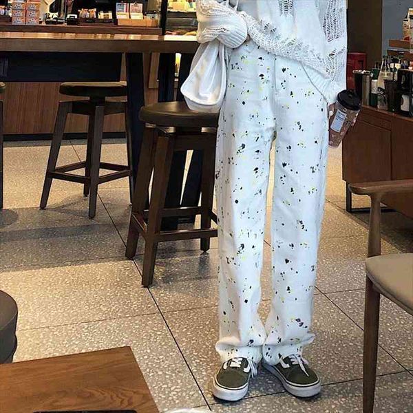 color graffiti dye printing women jean high waist pants casual all-match white loose straight-leg jeans cargo, Blue
color graffiti dye printing women jean high waist pants casual all-match white loose straight-leg jeans cargo, Blue