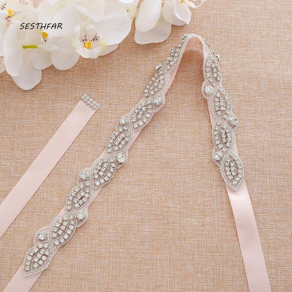 wedding sashes handmade silver crystal belt rhinestones bridal pearls for accessories j199s, White
wedding sashes handmade silver crystal belt rhinestones bridal pearls for accessories j199s, White