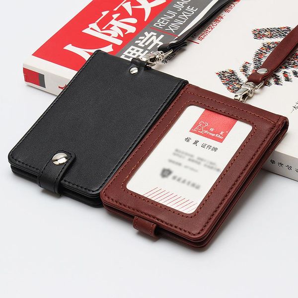 card holders leather holder employee name work permit badges retractable business id student access case, Brown;gray 
card holders leather holder employee name work permit badges retractable business id student access case, Brown;gray