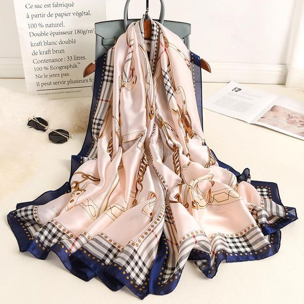 scarves classic women silk chain plaid scarf female ladies wrap chiffon bandanna foulard muffler 10pcs/lot, Blue;gray
scarves classic women silk chain plaid scarf female ladies wrap chiffon bandanna foulard muffler 10pcs/lot, Blue;gray