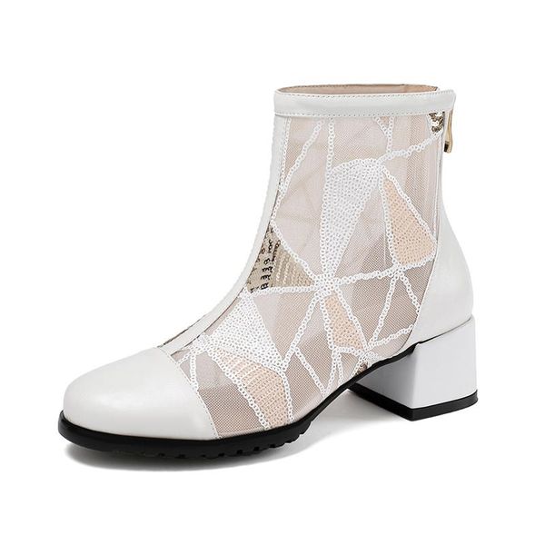 boots mesh summers ankle back zip closure round toe genuine leather patchwork shoes women med heels size 41 42 43, Black
boots mesh summers ankle back zip closure round toe genuine leather patchwork shoes women med heels size 41 42 43, Black