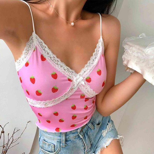 lace strawberry printed ribbed women tanks summer backless v neck short camisole casual slim ultra spaghetti strap camis, White
lace strawberry printed ribbed women tanks summer backless v neck short camisole casual slim ultra spaghetti strap camis, White