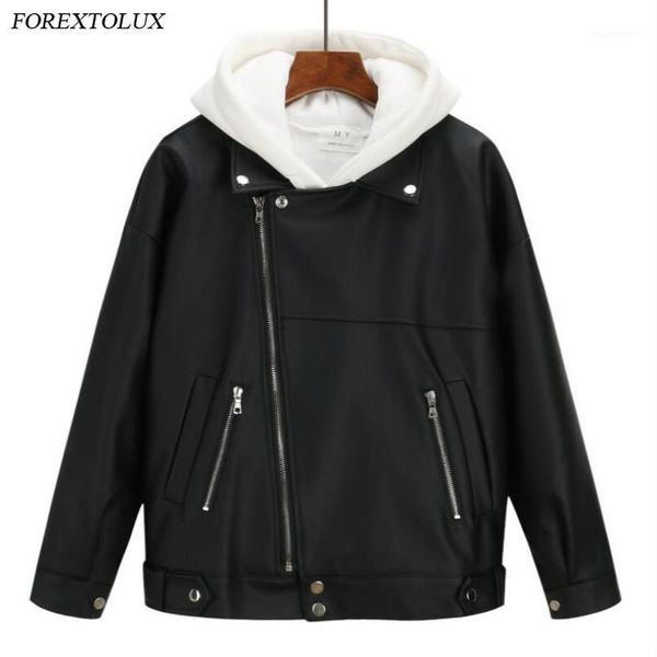 forextolux 2021 arrival oversize women boyfriend pu jacket autumn winter korean female faux leather zipper coat outwear women's &, Black
forextolux 2021 arrival oversize women boyfriend pu jacket autumn winter korean female faux leather zipper coat outwear women's &, Black