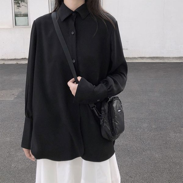solid color shirt outwear black coat vintage style long sleeve blouses womens and blouse (x1044), White
solid color shirt outwear black coat vintage style long sleeve blouses womens and blouse (x1044), White