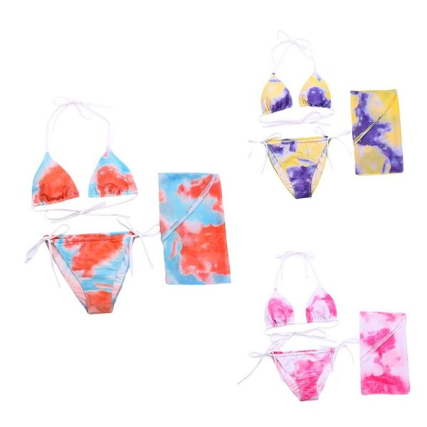 one-piece suits womens 3pcs tie-dye bikini set halter swimsuit with sarong cover up beach skirt tie side bottom thong bathing suit mini
one-piece suits womens 3pcs tie-dye bikini set halter swimsuit with sarong cover up beach skirt tie side bottom thong bathing suit mini