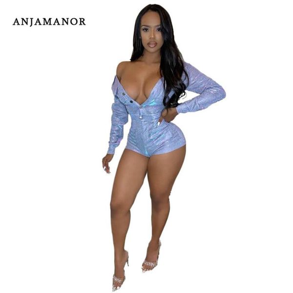women's jumpsuits & rompers anjamanor glitter long sleeve bodycon short womens stretch jumpsuit one piece club outfits spring 2021 d90-, Black;white
women's jumpsuits & rompers anjamanor glitter long sleeve bodycon short womens stretch jumpsuit one piece club outfits spring 2021 d90-, Black;white