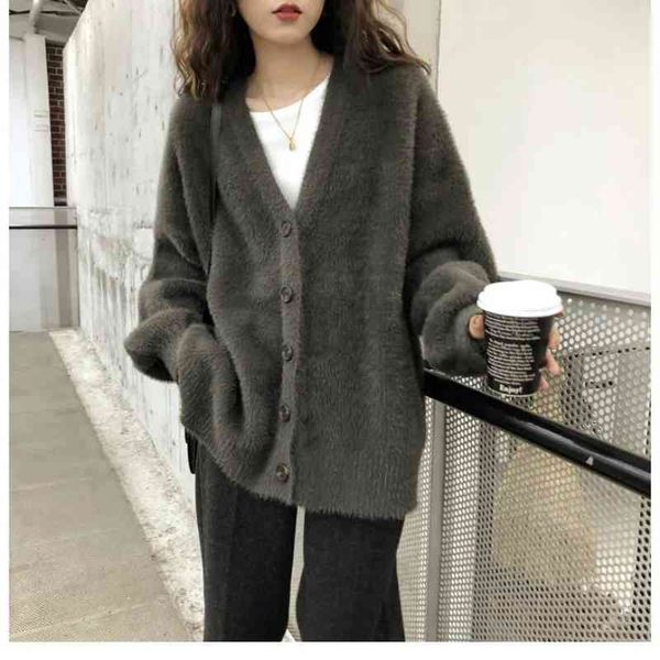 women's sweaters solid mink skin knitted coat fuzzy pbft, White;black
women's sweaters solid mink skin knitted coat fuzzy pbft, White;black