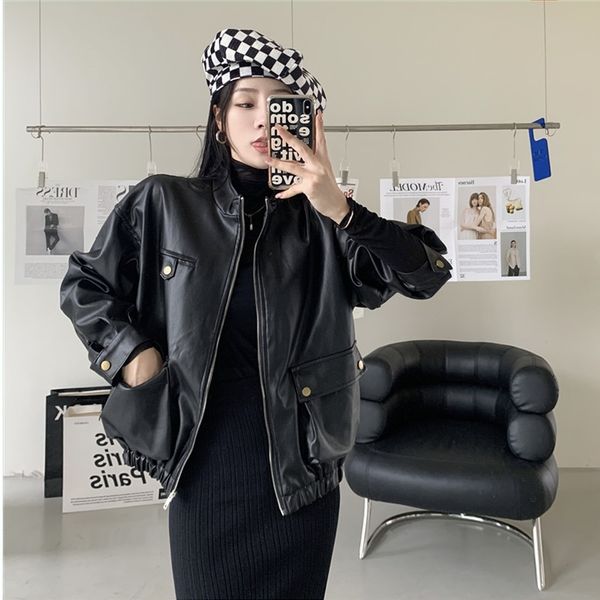 leather coat women's autumn and winter pu leather jacket leisure loose motorcycle clothes 2021 new, Black
leather coat women's autumn and winter pu leather jacket leisure loose motorcycle clothes 2021 new, Black