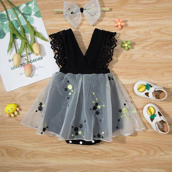 clothing sets toddler kids girls summer embroidery pattern net yarn lace bow headwear suit sleeveless infant rompers born clothes, White
clothing sets toddler kids girls summer embroidery pattern net yarn lace bow headwear suit sleeveless infant rompers born clothes, White