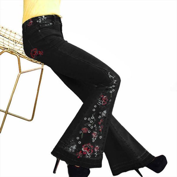 jeans big flared women capri boot cut leg loose fit high waist embroidery classic denim pants t2g, Black;white
jeans big flared women capri boot cut leg loose fit high waist embroidery classic denim pants t2g, Black;white
