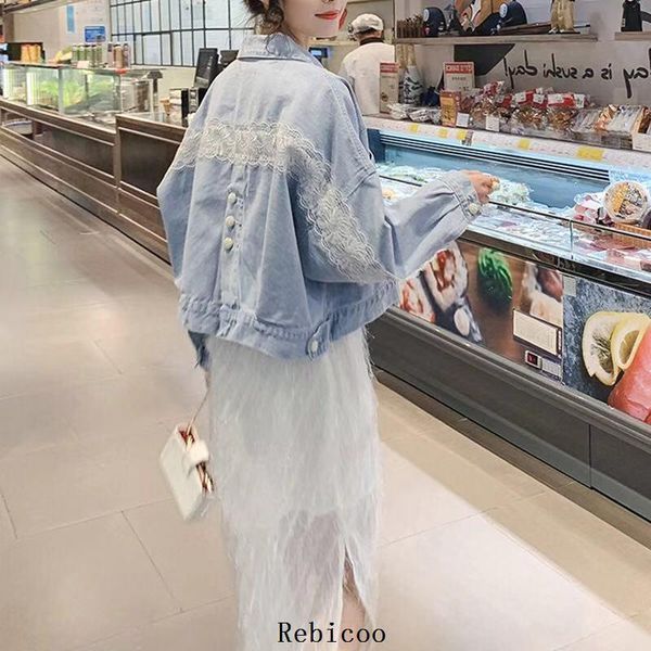 women's jackets thickened blue long sleeve denim lace jacket casual short coats autumn winter women washed ripped jeans coat streetwear, Black;brown
women's jackets thickened blue long sleeve denim lace jacket casual short coats autumn winter women washed ripped jeans coat streetwear, Black;brown