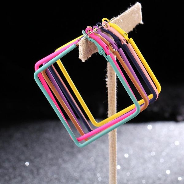 pair hyperbole square shape hoop earrings multi-color stainless steel women fashion jewelry decor & huggie, Golden;silver
pair hyperbole square shape hoop earrings multi-color stainless steel women fashion jewelry decor & huggie, Golden;silver