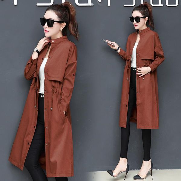 women's trench coats autumn women khaki black coat casual nice medium long section loose large size office ladies, Tan;black
women's trench coats autumn women khaki black coat casual nice medium long section loose large size office ladies, Tan;black