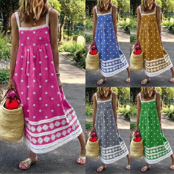 sleeveless suspenders loose bohemian beach dress women summer point print holiday strap big swing lace maxi women's swimwear, White;black
sleeveless suspenders loose bohemian beach dress women summer point print holiday strap big swing lace maxi women's swimwear, White;black