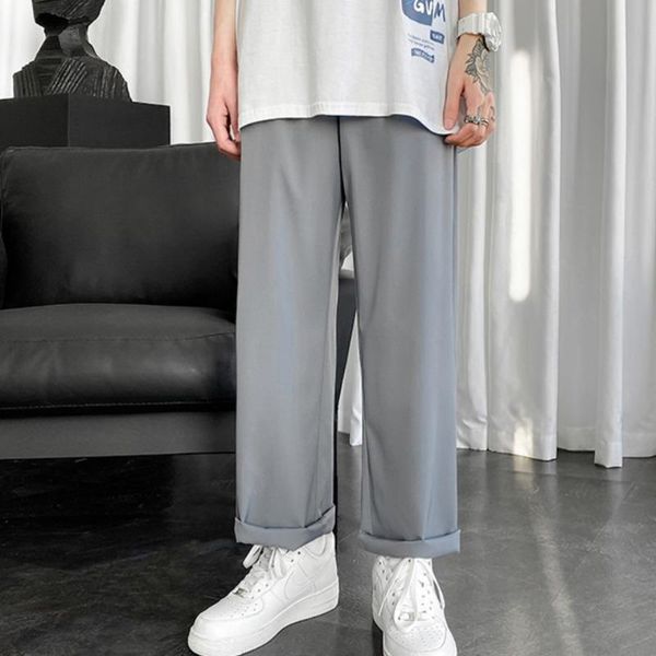 men's pants summer thin casual fashion drawstring wide leg men streetwear loose breathable ice silk mens trousers, Black
men's pants summer thin casual fashion drawstring wide leg men streetwear loose breathable ice silk mens trousers, Black
