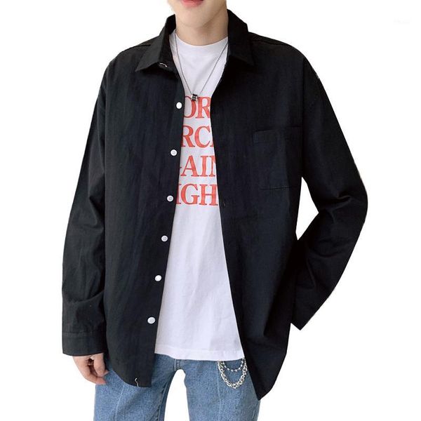 men's casual shirts 2021 autumn net red shirt male long sleeve korean version trends ins hong kong style fairy handsome loose hip hop c, White;black
men's casual shirts 2021 autumn net red shirt male long sleeve korean version trends ins hong kong style fairy handsome loose hip hop c, White;black
