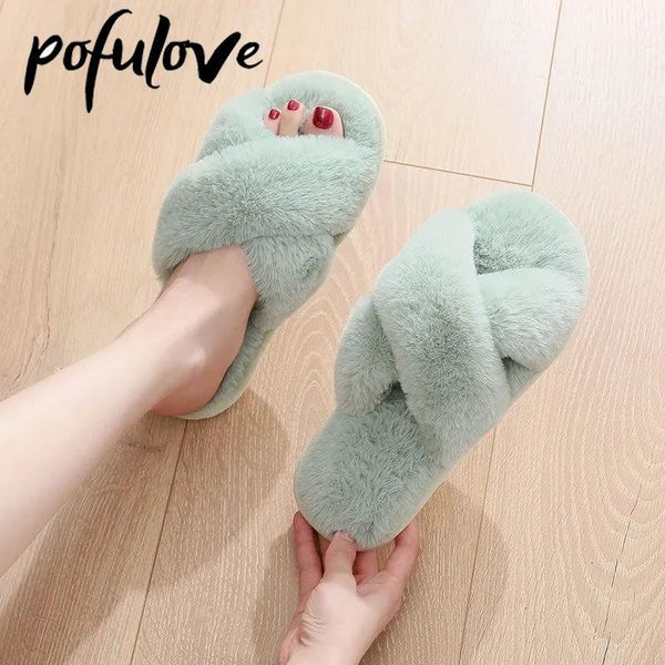 slippers pofulove winter fluffy sliders for women home house faux fur warm shoes woman slip on flats female slides furry slipper, Black
slippers pofulove winter fluffy sliders for women home house faux fur warm shoes woman slip on flats female slides furry slipper, Black