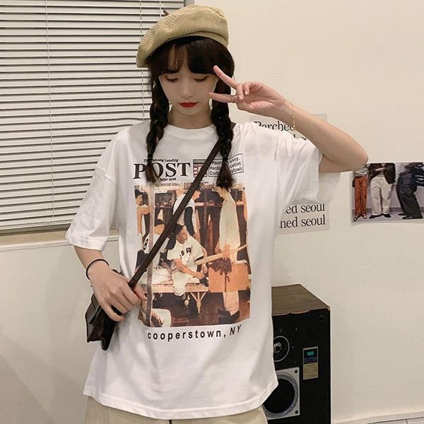 women's t-shirt hong kong trendy brand american retro short sleeve female loose korean-style ins harajuku style high street hiphop, White
women's t-shirt hong kong trendy brand american retro short sleeve female loose korean-style ins harajuku style high street hiphop, White