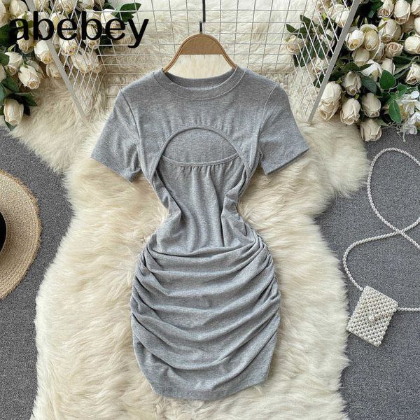 women hollow ruched dress korean o neck short sleeve slim party dresses summer fashion streetwear short pencil dress 210715, Black;gray
women hollow ruched dress korean o neck short sleeve slim party dresses summer fashion streetwear short pencil dress 210715, Black;gray