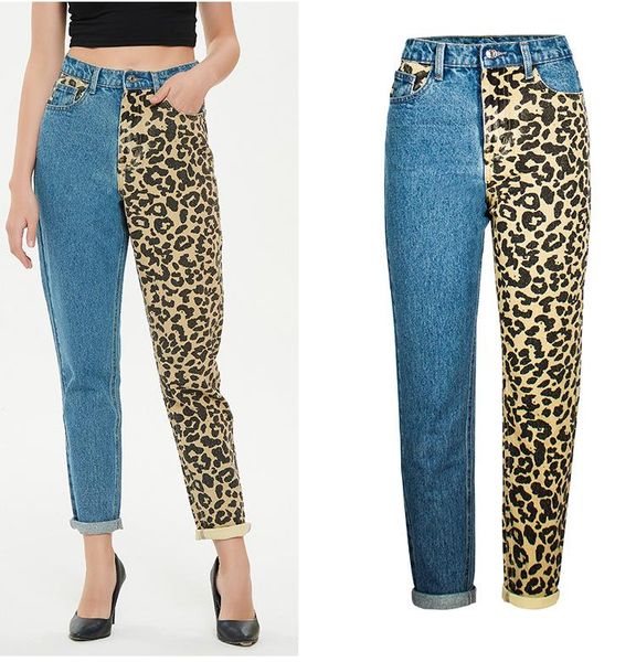 women's jeans autumn/winter fashion denim baggy trousers straight pants leopard print matching, Blue
women's jeans autumn/winter fashion denim baggy trousers straight pants leopard print matching, Blue