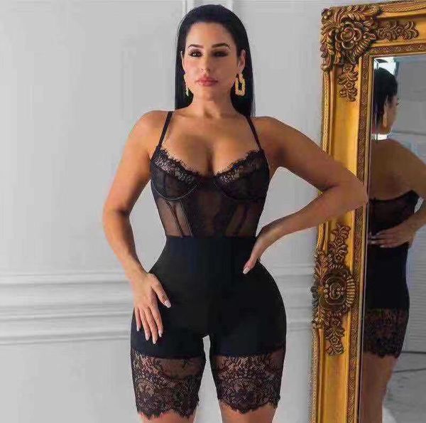women's jumpsuits & rompers summer style sleeveless backless brown black lace bandage playsuits 2021 celebrity designer fashion high st, Black;white
women's jumpsuits & rompers summer style sleeveless backless brown black lace bandage playsuits 2021 celebrity designer fashion high st, Black;white