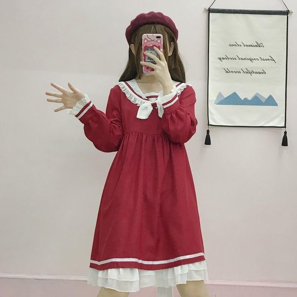 casual dresses vintage style women long sleeve sailor collar dress loose cute autumn fashion one piece sweet girls, Black;gray
casual dresses vintage style women long sleeve sailor collar dress loose cute autumn fashion one piece sweet girls, Black;gray