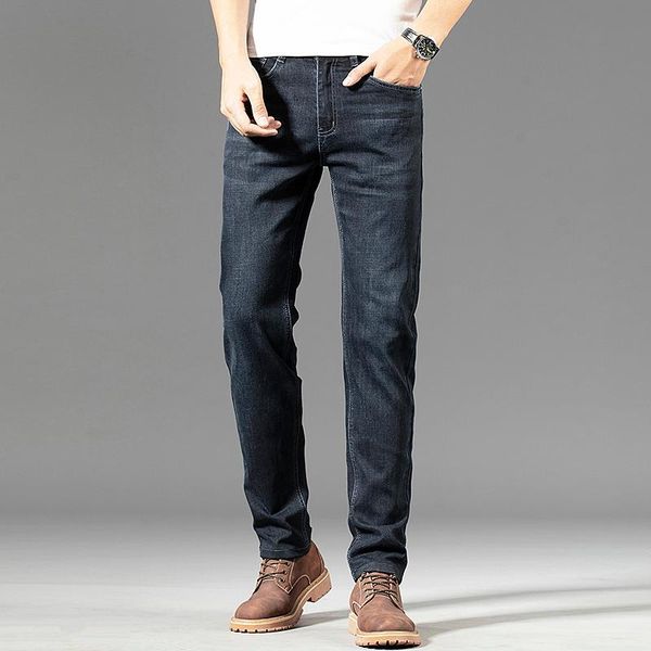 men's jeans 2021 men stretch male classic elasticity business fashion comfortable solid slim straight long denim pants, Blue
men's jeans 2021 men stretch male classic elasticity business fashion comfortable solid slim straight long denim pants, Blue