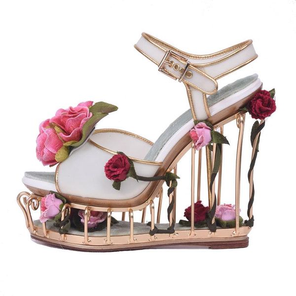 summer rose flowers embellished bird cage garden pvc ankle strap sandals wedding shoes women fretwork super wedge high heels, Black
summer rose flowers embellished bird cage garden pvc ankle strap sandals wedding shoes women fretwork super wedge high heels, Black