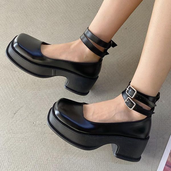 dress shoes rimocy ankle buckle strap platform women pumps autumn square toe high heels mary jane woman pu leather lolita femme, Black
dress shoes rimocy ankle buckle strap platform women pumps autumn square toe high heels mary jane woman pu leather lolita femme, Black