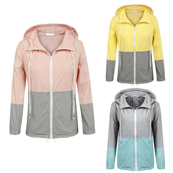 womens casual long sleeve patchwork rain jacket coat lightweight hooded raincoat waterproof active outwear women's jackets, Black;brown
womens casual long sleeve patchwork rain jacket coat lightweight hooded raincoat waterproof active outwear women's jackets, Black;brown