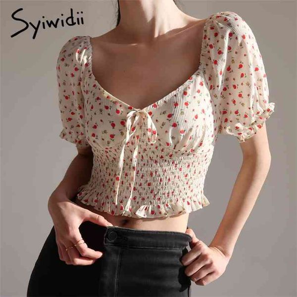syiwidii flower shirt women blouse clothes vintage off shoulder short puff sleeve fashion bow slash neck summer black 210730, White
syiwidii flower shirt women blouse clothes vintage off shoulder short puff sleeve fashion bow slash neck summer black 210730, White