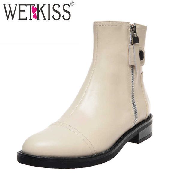 wetkiss cow leather boots women thick heels low ankle booties female round toe zip shoes ladies metal shoes winter 210630, Black
wetkiss cow leather boots women thick heels low ankle booties female round toe zip shoes ladies metal shoes winter 210630, Black