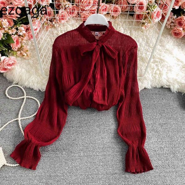 ezgaga lace up shirts women blouse long sleeve bowknot sweet korean chic loose solid office lady shirts fashion blusas 210430, White
ezgaga lace up shirts women blouse long sleeve bowknot sweet korean chic loose solid office lady shirts fashion blusas 210430, White