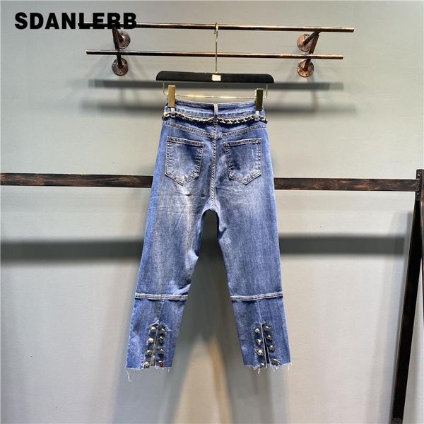 women's jeans high waisted 2021 summer split leg button ankle-length cigarette pants women loose slimming holes straight, Blue
women's jeans high waisted 2021 summer split leg button ankle-length cigarette pants women loose slimming holes straight, Blue