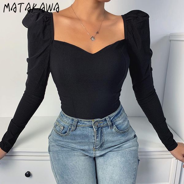 matakawa elegant square collar women spring shirts solid color puff sleeve slim blouses v-neck long sleeve blusas 210513, White
matakawa elegant square collar women spring shirts solid color puff sleeve slim blouses v-neck long sleeve blusas 210513, White