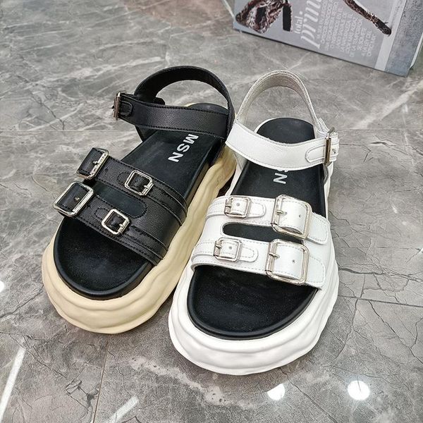 sandals summer leather thick-soled square buckle muffin sole casual one-word roman shoes beach 2021, Black
sandals summer leather thick-soled square buckle muffin sole casual one-word roman shoes beach 2021, Black
