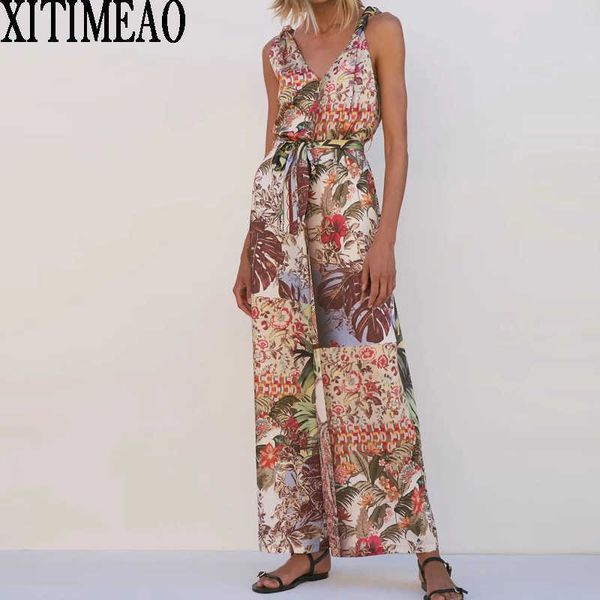 za summer women print sleeveless high waist jumpsiut romper long trousers shirt jumpsuits ladies office pants with belt 210602, Black;white
za summer women print sleeveless high waist jumpsiut romper long trousers shirt jumpsuits ladies office pants with belt 210602, Black;white