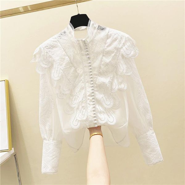 embroidery white women shirts ruffles lace patchwork hollow out office lady elegant outwear women's blouses
embroidery white women shirts ruffles lace patchwork hollow out office lady elegant outwear women's blouses