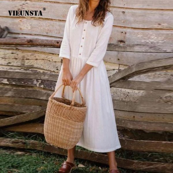 elegant o neck cotton linen chic party dress women casual long sleeve button maxi vintage loose sweet solid 3xl dresses, Black;gray
elegant o neck cotton linen chic party dress women casual long sleeve button maxi vintage loose sweet solid 3xl dresses, Black;gray