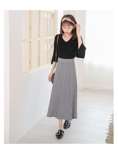 skirts 2021 autumn winter long swing skirt women korean fashion slim elastic high waist knit plus size gray camel midi, Black
skirts 2021 autumn winter long swing skirt women korean fashion slim elastic high waist knit plus size gray camel midi, Black