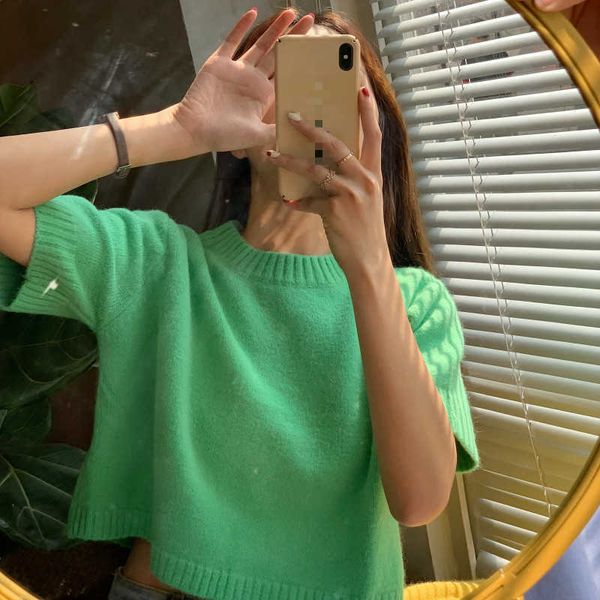 women's tee shirt 2021 spring o-neck short sleeve knit solid sweater t-shirt korean fashion loose casual female t-shirts y0621, White
women's tee shirt 2021 spring o-neck short sleeve knit solid sweater t-shirt korean fashion loose casual female t-shirts y0621, White