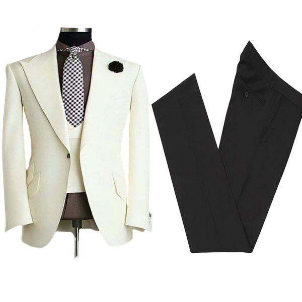 white customize made mans suits for wedding party suit dinner suit groom wear man wear three pieces su, Black
white customize made mans suits for wedding party suit dinner suit groom wear man wear three pieces su, Black