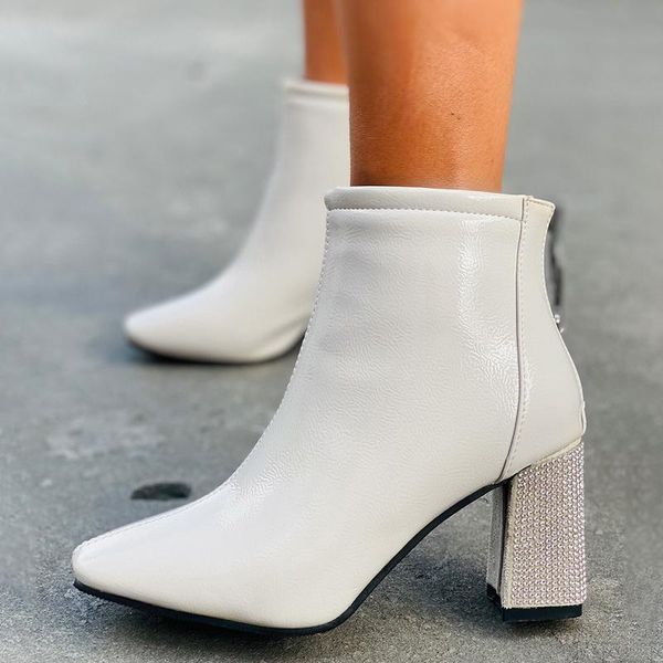 boots fashion zipper women ankle white bling crystal high heels shoes pu leather autumn winter pointed toe botas mujer, Black
boots fashion zipper women ankle white bling crystal high heels shoes pu leather autumn winter pointed toe botas mujer, Black