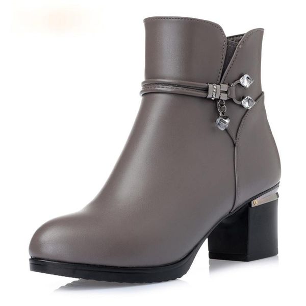 boots winter wool women genuine leather snow slope with thick warm ankle women's plus size 35-41, Black
boots winter wool women genuine leather snow slope with thick warm ankle women's plus size 35-41, Black