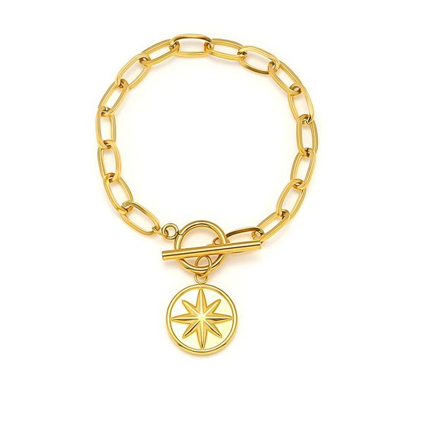 charm bracelets star coin bracelet for women stainless steel toggle gold/silver color metal medallion pulseras mujer, Golden;silver
charm bracelets star coin bracelet for women stainless steel toggle gold/silver color metal medallion pulseras mujer, Golden;silver