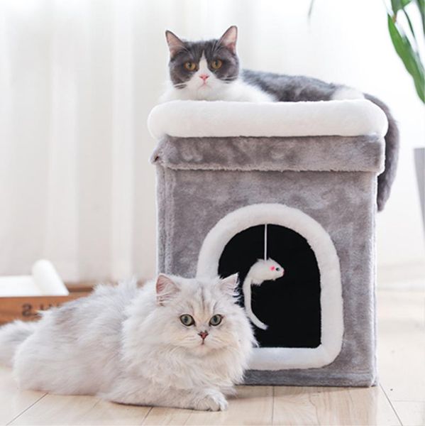 double layer cat bed house toy cats dog soft nest kennel cave sleeping bag mat pad tent pets winter warm cozy beds & furniture
double layer cat bed house toy cats dog soft nest kennel cave sleeping bag mat pad tent pets winter warm cozy beds & furniture