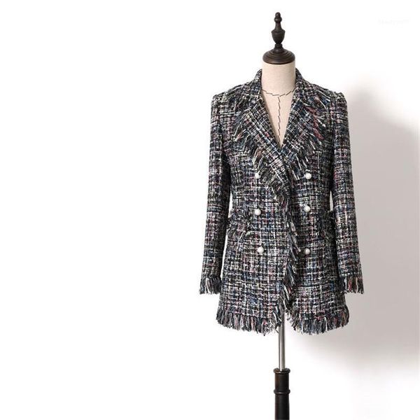 handmade luxury blazer suits for women fashion weaving tweed double breasted pearl buttons tassel blazers coat women's &, White;black
handmade luxury blazer suits for women fashion weaving tweed double breasted pearl buttons tassel blazers coat women's &, White;black
