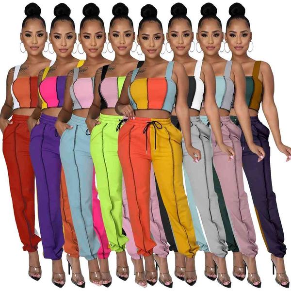 women's tracksuits contrast color casual bandage two pieces sets women streetwear sleeveless tank crop and jogger sweatpant ac, Gray
women's tracksuits contrast color casual bandage two pieces sets women streetwear sleeveless tank crop and jogger sweatpant ac, Gray