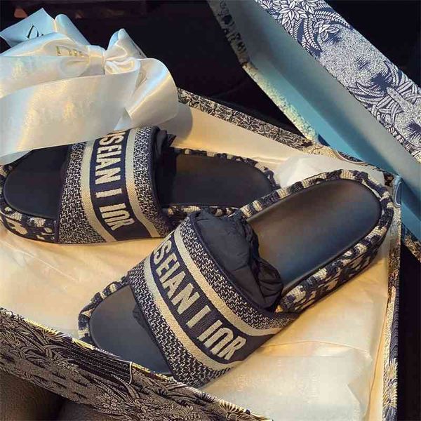 holiday slippers for women wear new fashion and versatile, Black
