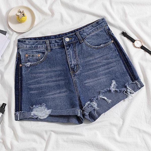 women's shorts 7028# europe blue denim for women 2021 summer brand trendy loose casual plus size womens high waist with holes, White;black
women's shorts 7028# europe blue denim for women 2021 summer brand trendy loose casual plus size womens high waist with holes, White;black